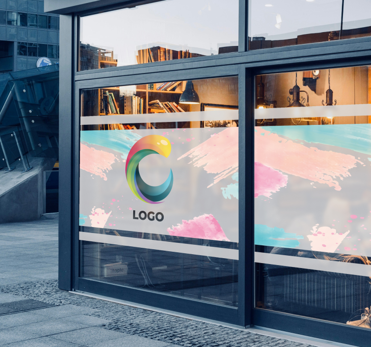 Vinilo escaparate logotipo fundido en translúcido - TenVinilo