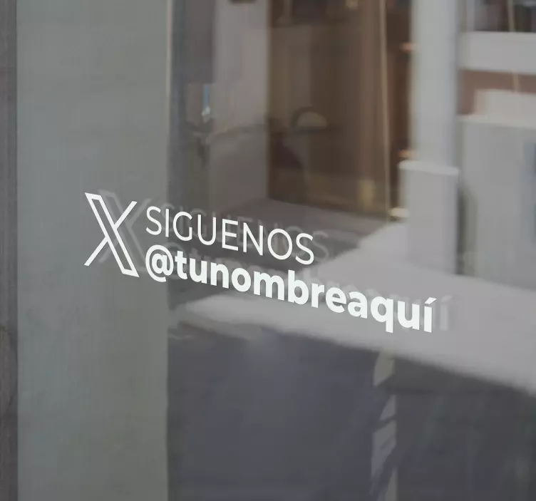 Vinilo escaparate símbolo de Twitter "síganos" - TenVinilo