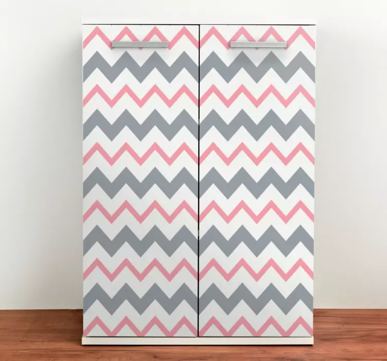 Vinilo para mueble acabado con patrón chevron - TenVinilo