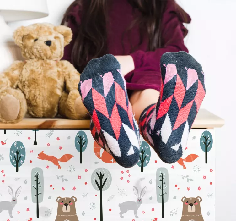 Vinilo mueble infantil gris estilo nórdico - TenVinilo