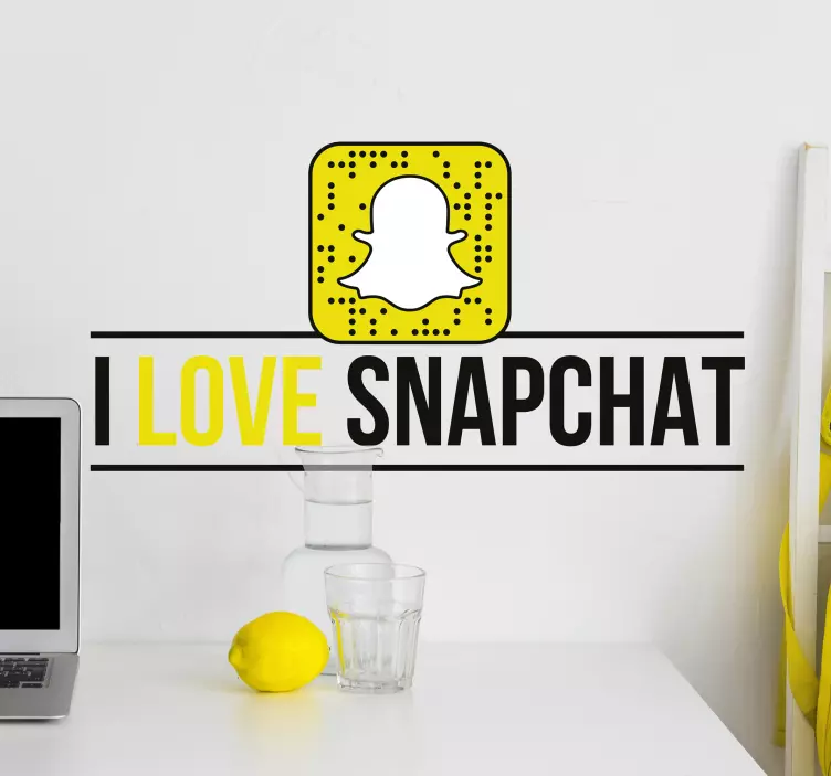 Vinilo para negocio I love Snapchat - TenVinilo