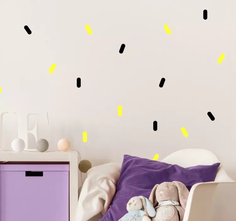 Vinilo infantil confeti amarillo y negro - TenVinilo