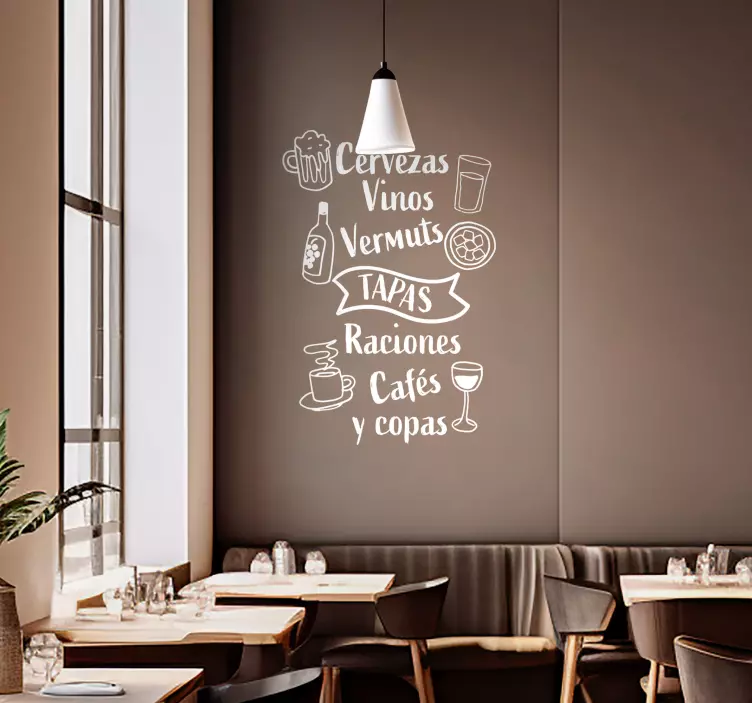 Vinilo pared bienvenido a nuestro bar. Ofrecemos una amplia varie - TenVinilo