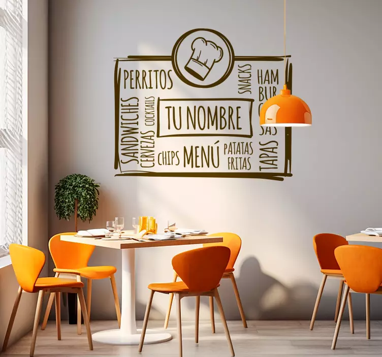 Vinilo pared bienvenido a nuestro restaurante. Ofrecemos una vari - TenVinilo