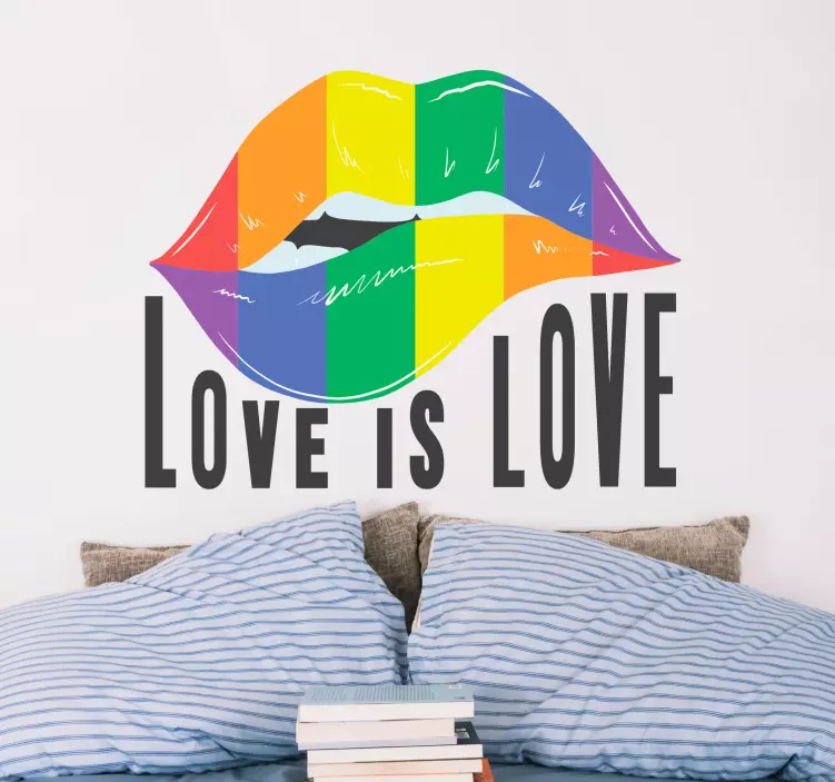 Vinilo pared Concepto de labios del día del orgullo - TenVinilo