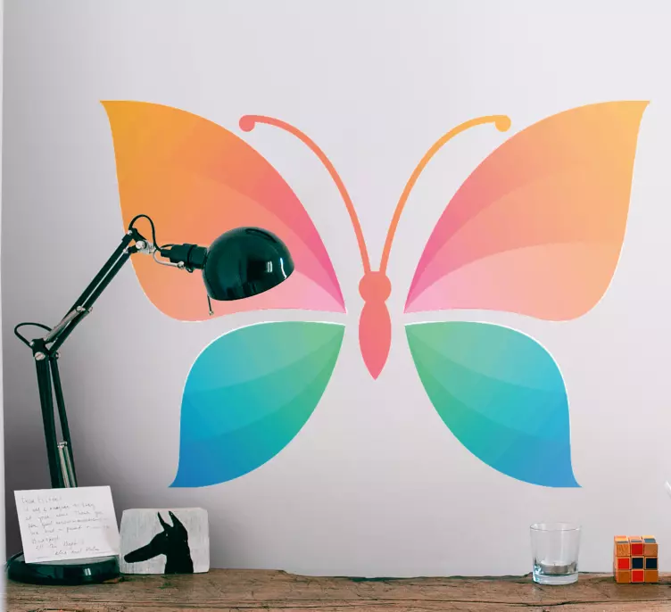 Vinilo pared Mariposa colorida cromática - TenVinilo
