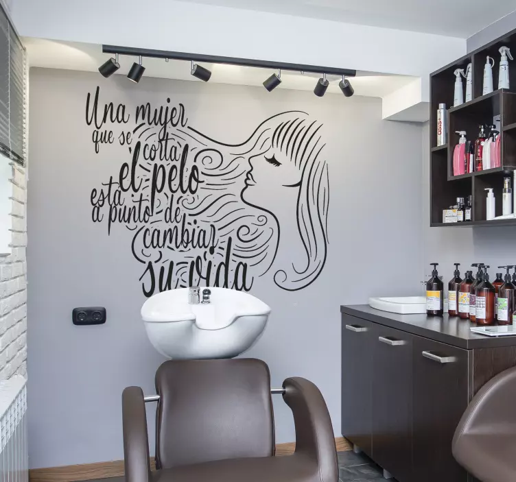 Vinilo pared "Me cambié de pelo y de vida" - TenVinilo
