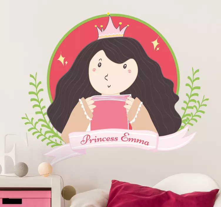 Vinilo infantil para pared princesa personalizada - TenVinilo