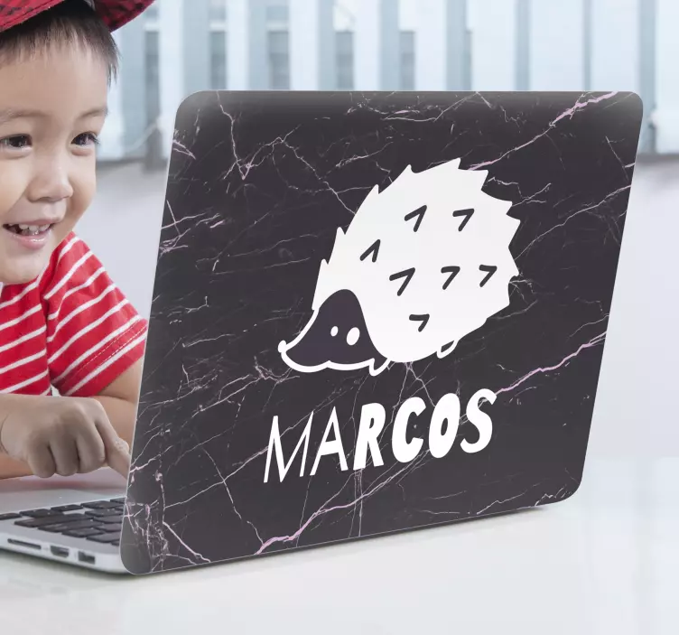 Vinilo para portátil arte del erizo encantador - TenVinilo