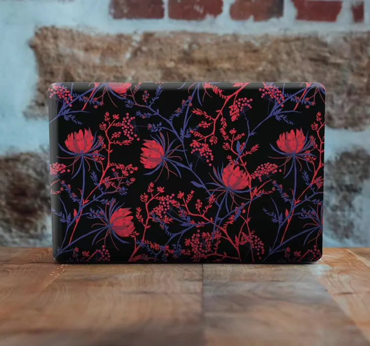 Vinilo para portátil funda con estampado floral - TenVinilo
