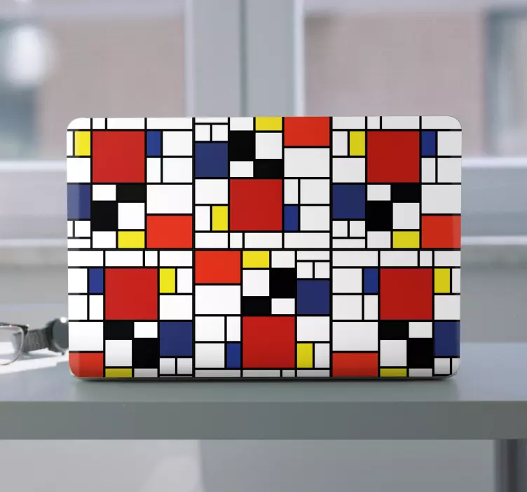 Vinilo para portátil motivo geométrico vibrante - TenVinilo