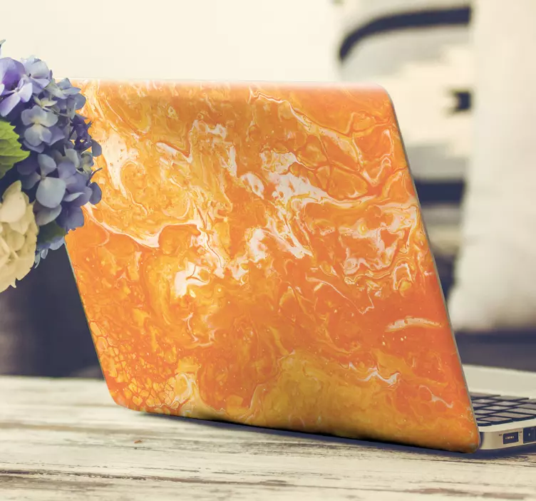 Vinilo para portátil patrón naranja bold - TenVinilo
