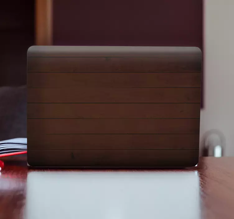 Vinilo para portátil superficie de tablero de madera - TenVinilo