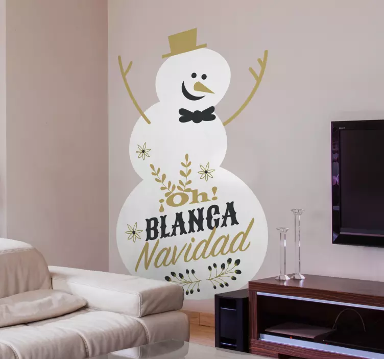Vinilo pared blanca navidad - TenVinilo