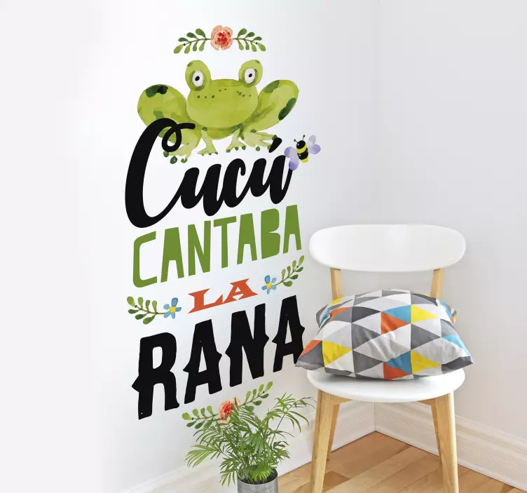 Vinilo pared canción cu cu cantaba la rana - TenVinilo