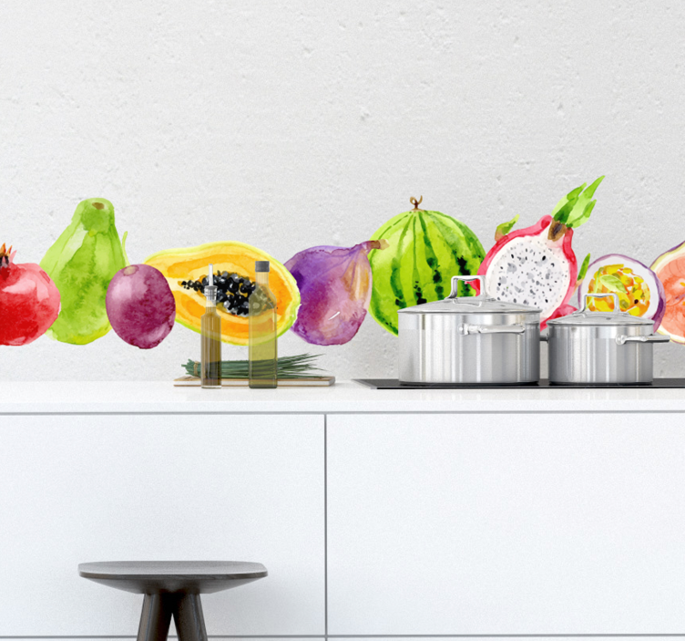Cenefa adhesiva Frutas tropicales - TenVinilo