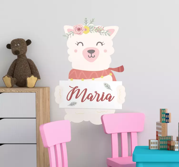 Vinilo pared infantil Alpaca - TenVinilo