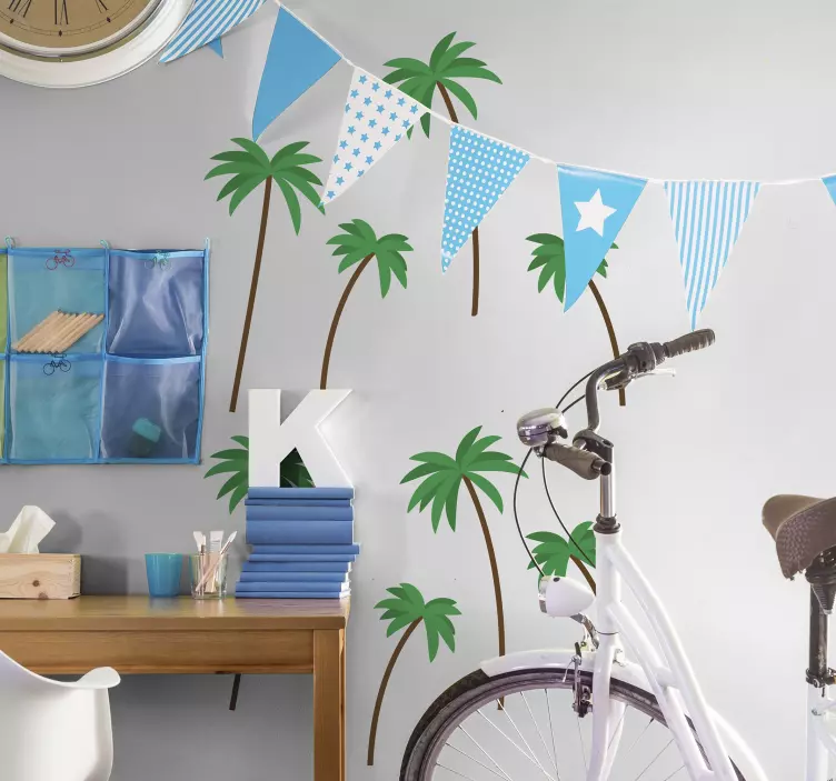 Vinilo pared kit palmeras pequeñas - TenVinilo