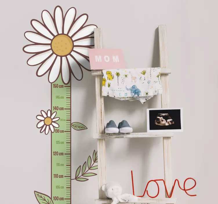 Vinilo infantil medidor de flor margarita - TenVinilo