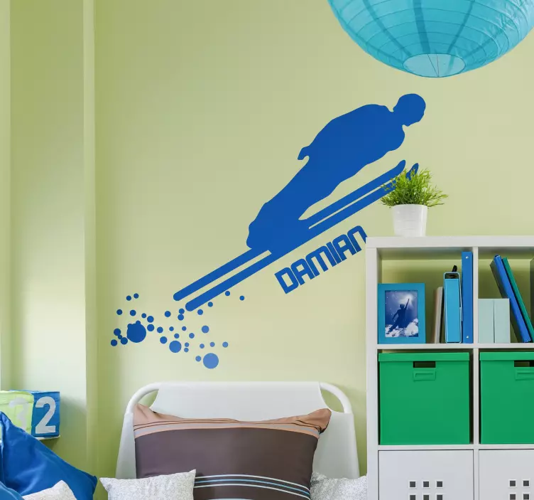 Vinilo pared Saltador de esquí personalizable - TenVinilo
