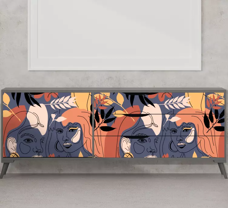 Vinilo patrón de caras estilizadas - TenVinilo