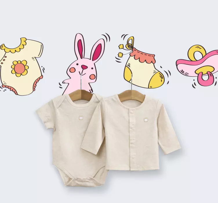 Perchero adhesivo Objetos de bebe - TenVinilo