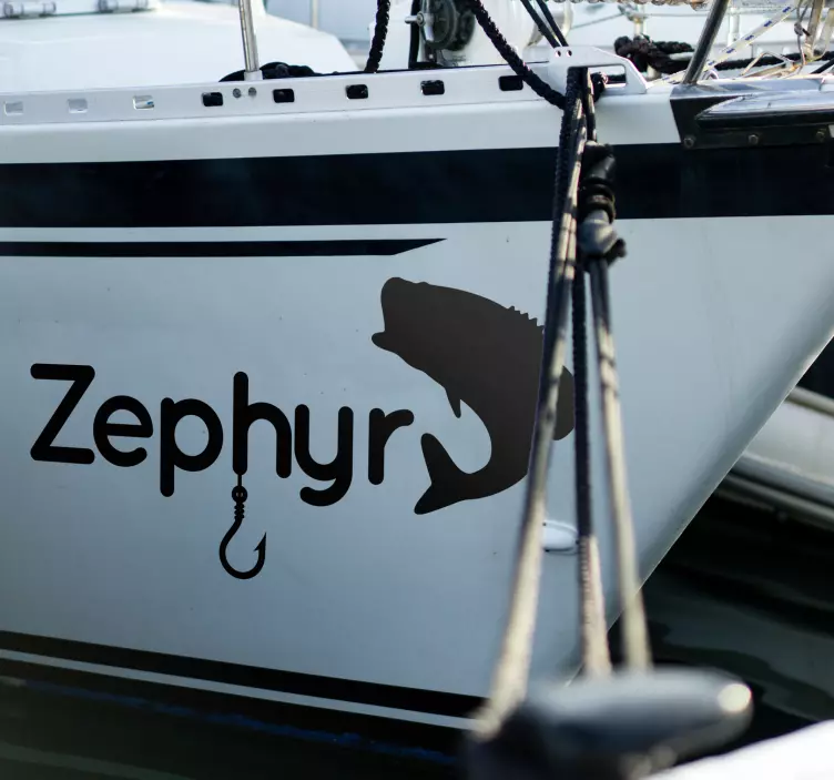 Vinilo decorativo personalizable anzuelo y pescadoGancho y pescad - TenVinilo