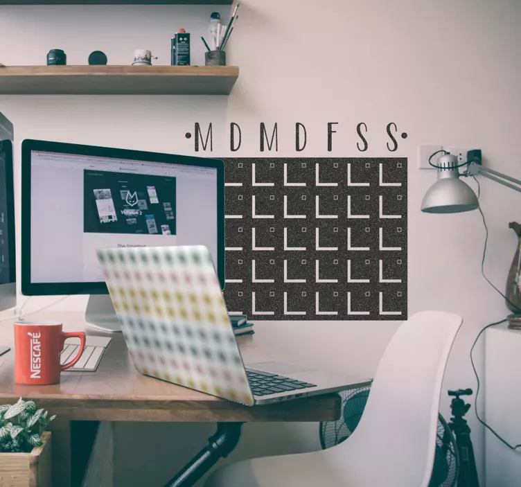 Vinilo pizarra días de la semana en inglés - TenVinilo