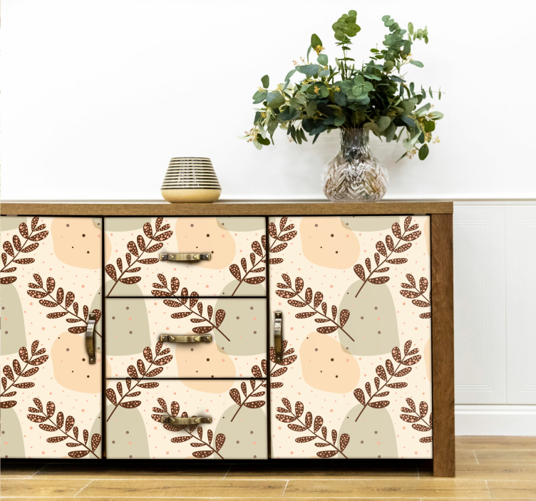 Vinilo planta ramas estéticas pastel - TenVinilo