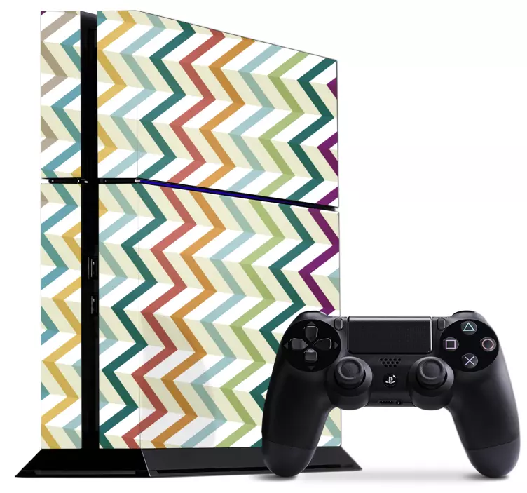 Vinilo PS4 colores zigzag - TenVinilo