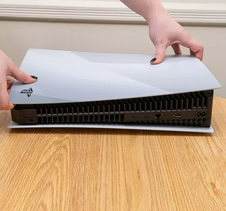 Skin PS5 colores blanco y gris  - TenVinilo