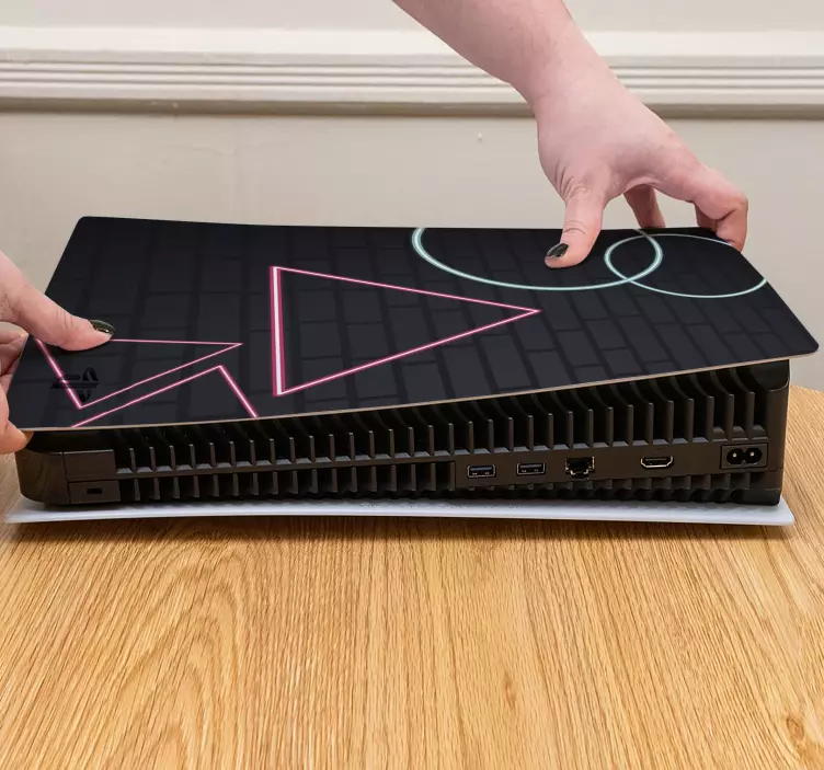 Vinilo ps5 formas geométricas en la superficie - TenVinilo