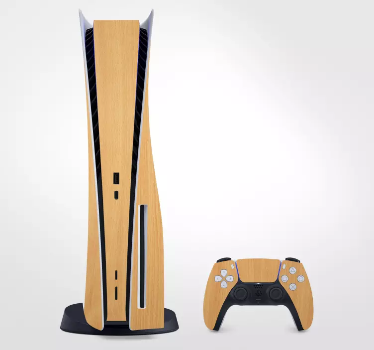 Skin PS5 textura madera de arce - TenVinilo