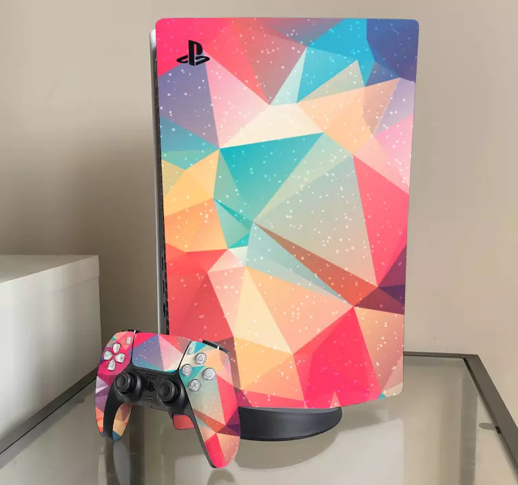 Skin PS5 Triángulos de colores abstractos - TenVinilo