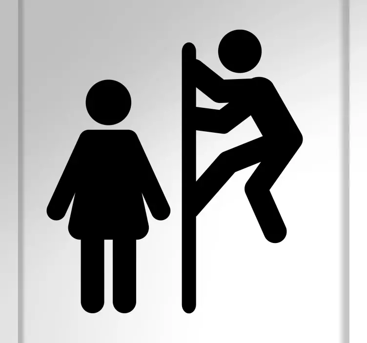 Vinilo para puerta chico mira a escondidas - TenVinilo