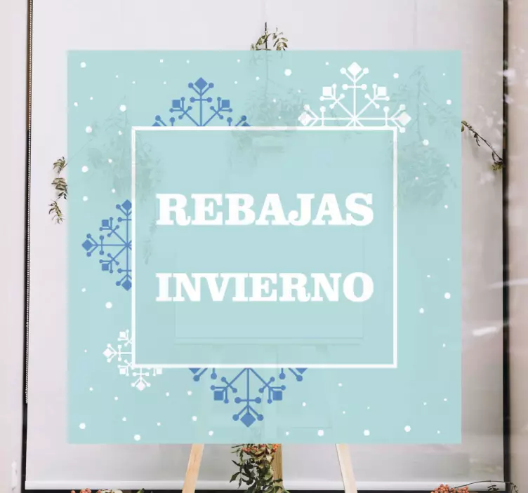 Vinilo rebajas de invierno con copos - TenVinilo