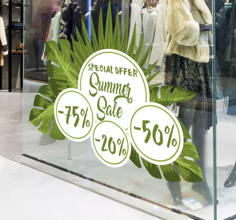 Vinilo rebajas descuentos de verano tropicales - TenVinilo