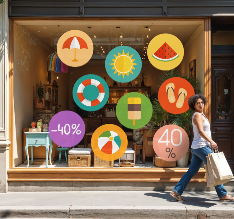 Vinilo rebajas coloridos descuentos de verano - TenVinilo