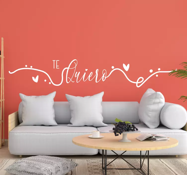 Vinilo san valentín te quiero con filigranas - TenVinilo