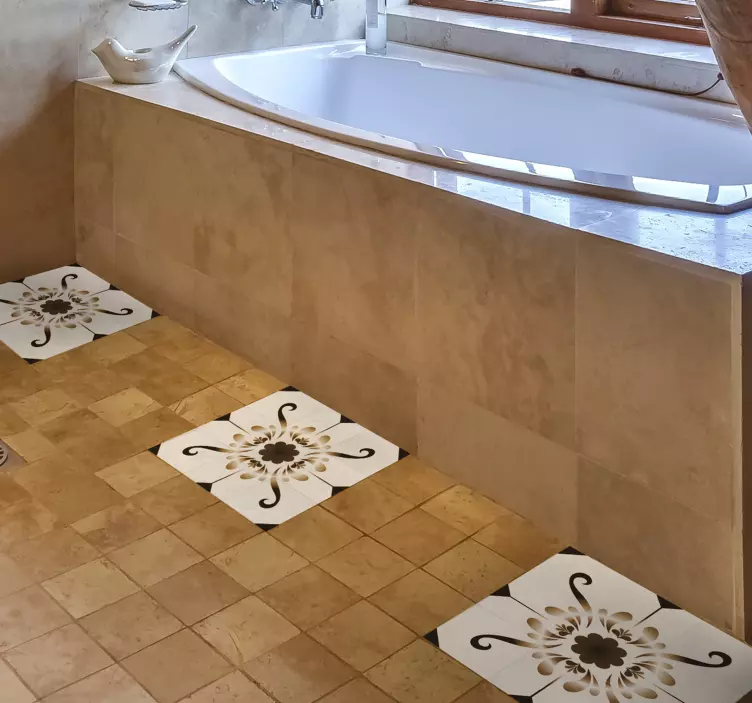 Suelo vinílico azulejos adhesivos ornamentales - TenVinilo