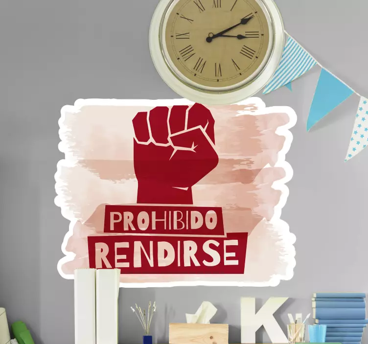 Vinilo frase No se permite rendirse - TenVinilo