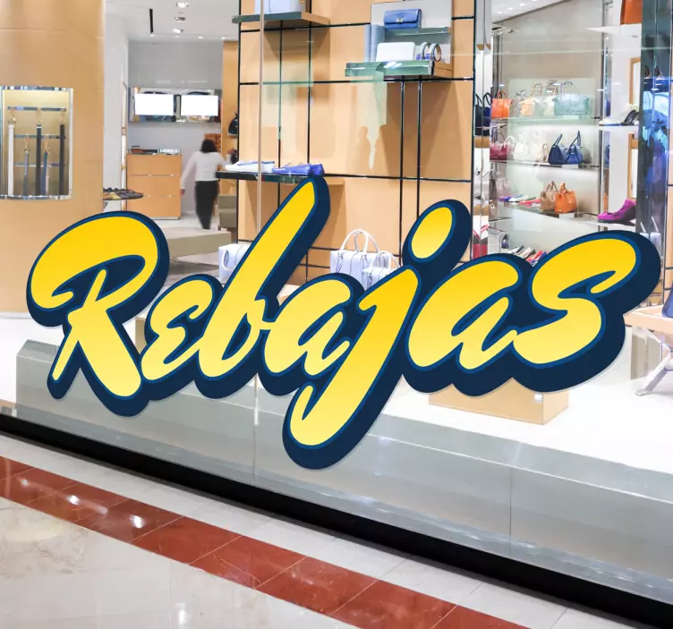 Vinilo escaparate texto lettering rebajas - TenVinilo