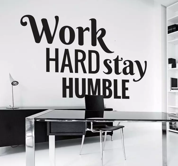 Vinilo texto work hard stay humble - TenVinilo