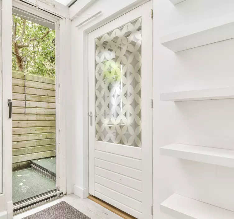 Vinilo para puerta cristal translúcido geométrico - TenVinilo