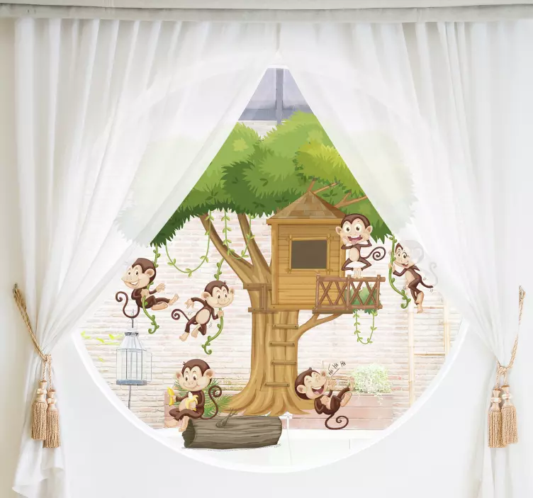 Vinilo infantil de monos de selva - TenVinilo