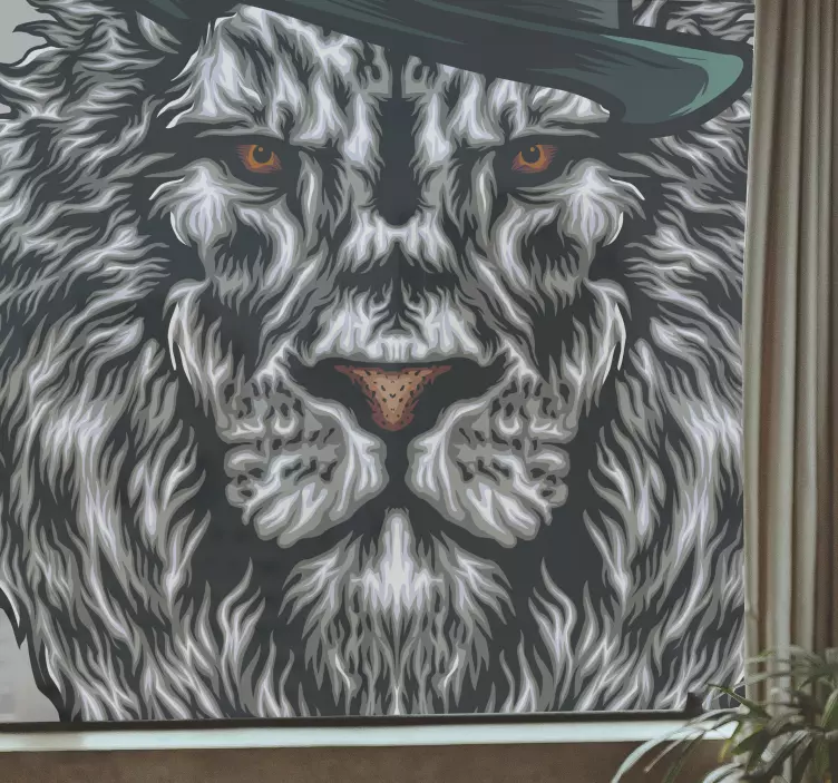 Vinilo para cristales Diseño de cabeza de león - TenVinilo