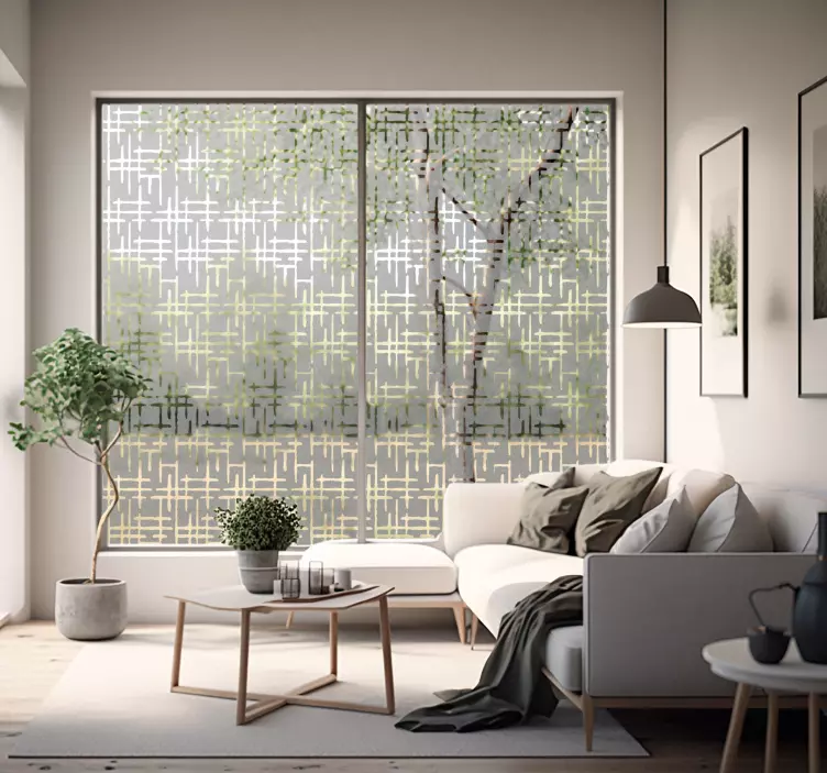 Vinilo para cristales líneas cruzadas translúcidas - TenVinilo