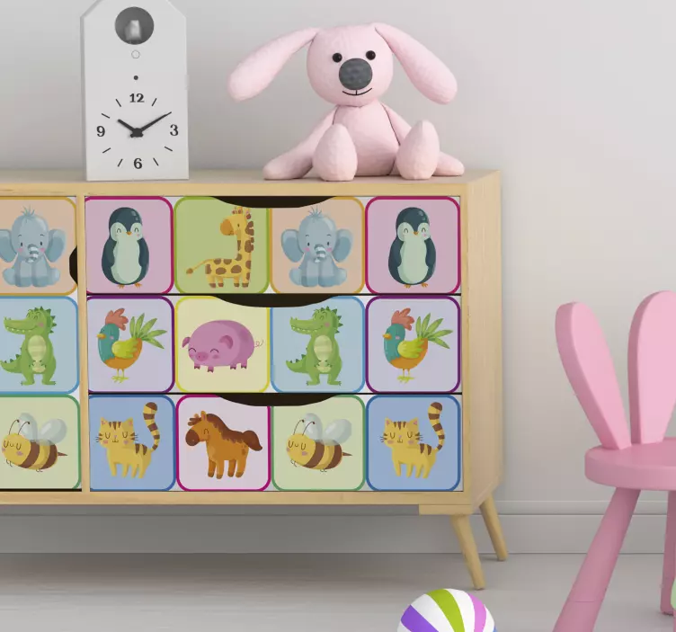 Vinilos infantiles para muebles de animales  - TenVinilo