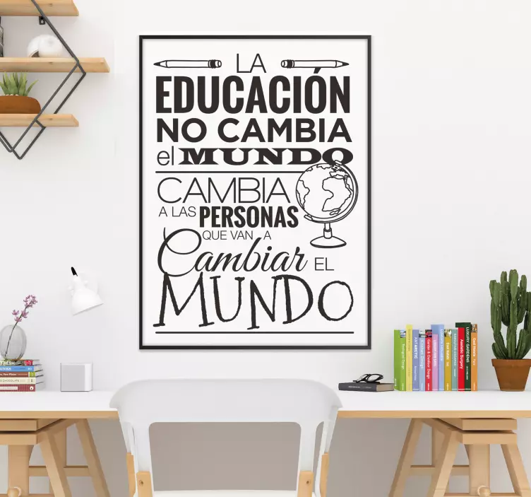 Vinilo pared frase motivadora sobre educación - TenVinilo