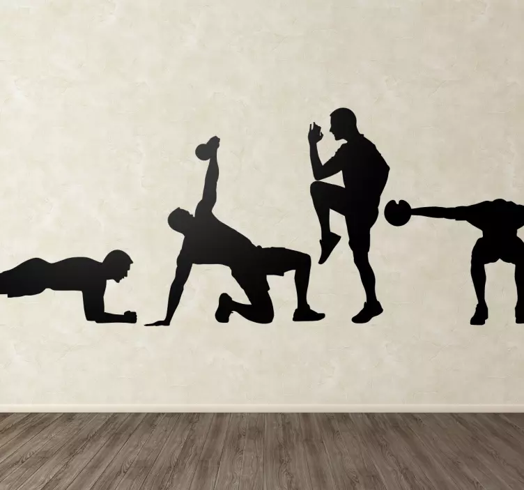 Vinilos gimnasio stickers silueta fitness - TenVinilo